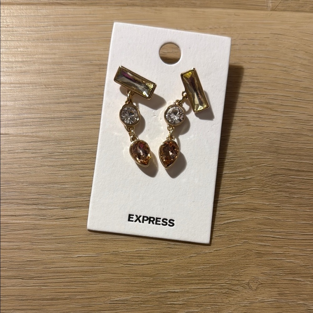 Express Gold and Silver Geometric Stud Earrings